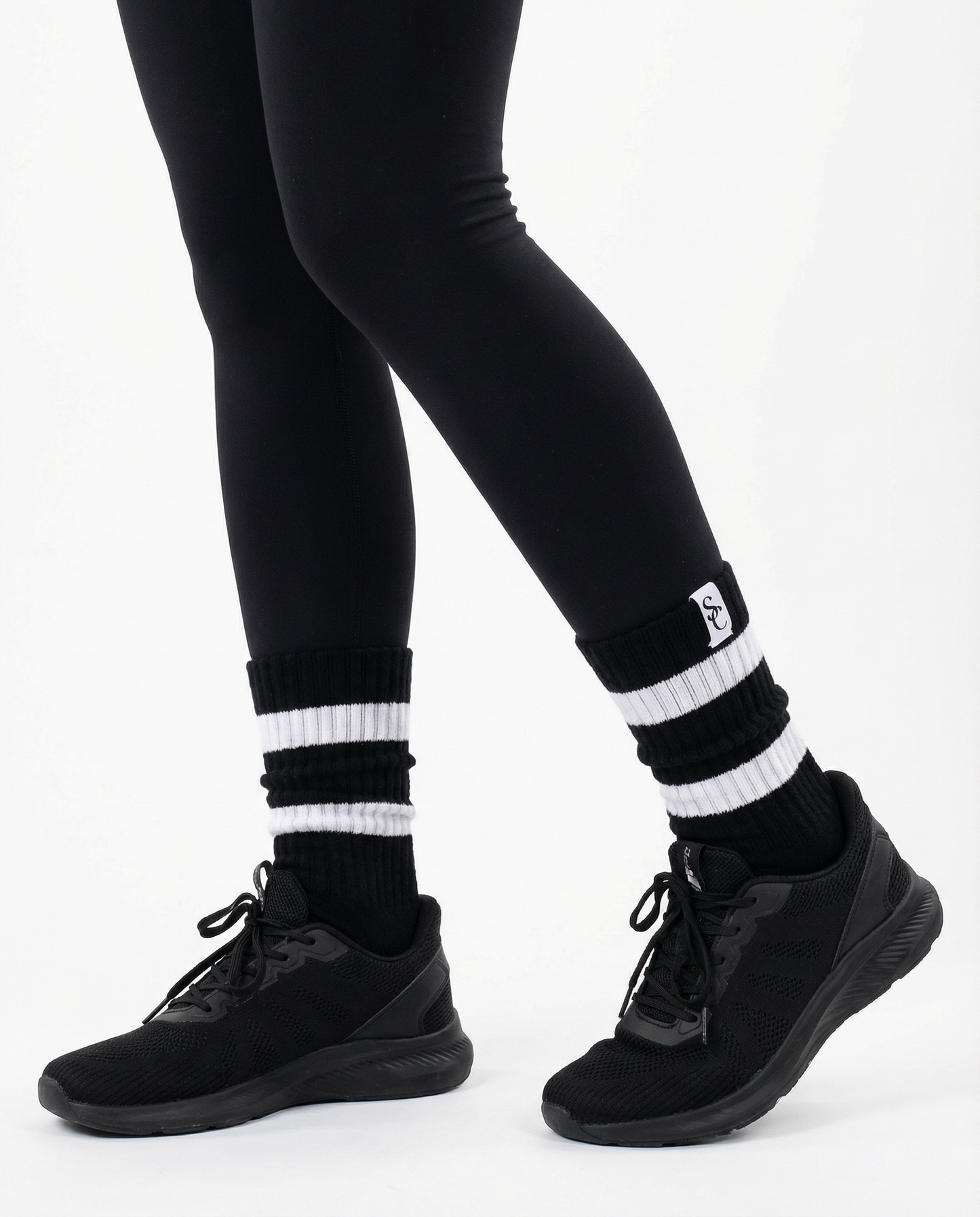 Black & White Slouch Socks