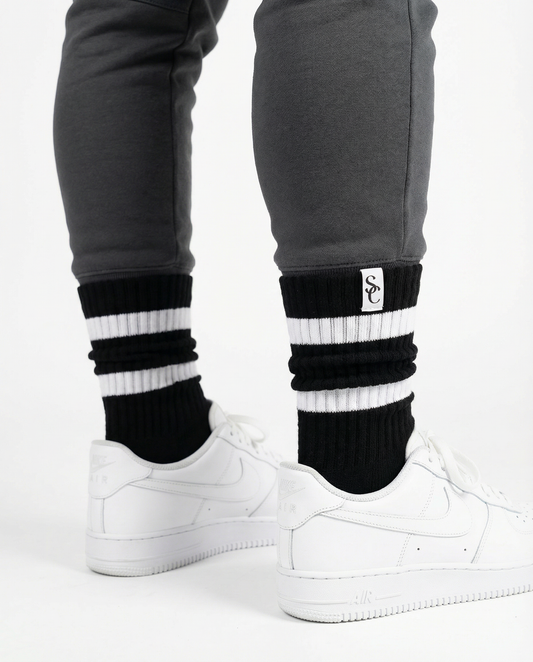 Black & White Slouch Socks