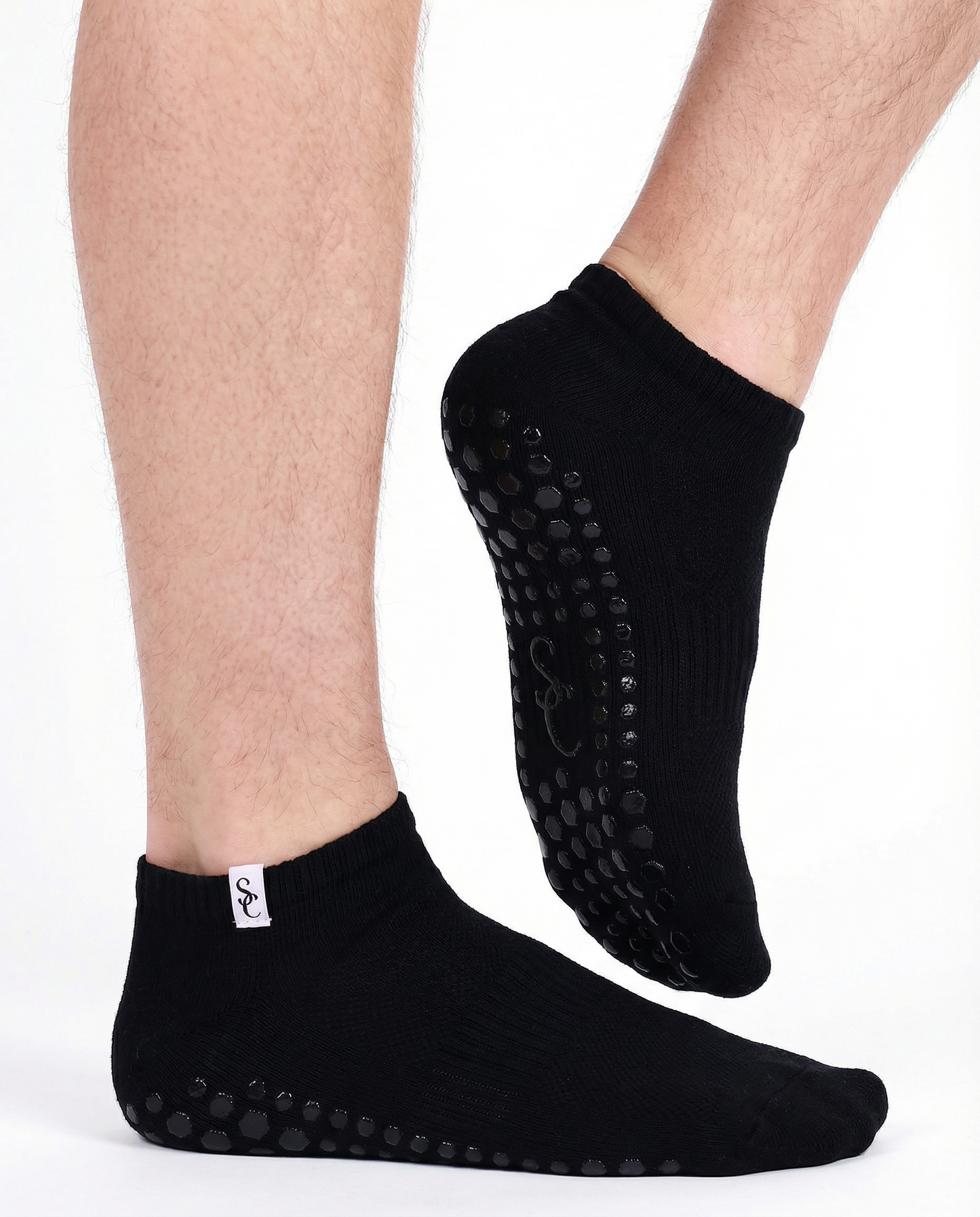 Men's Black Ankle Grip Socks