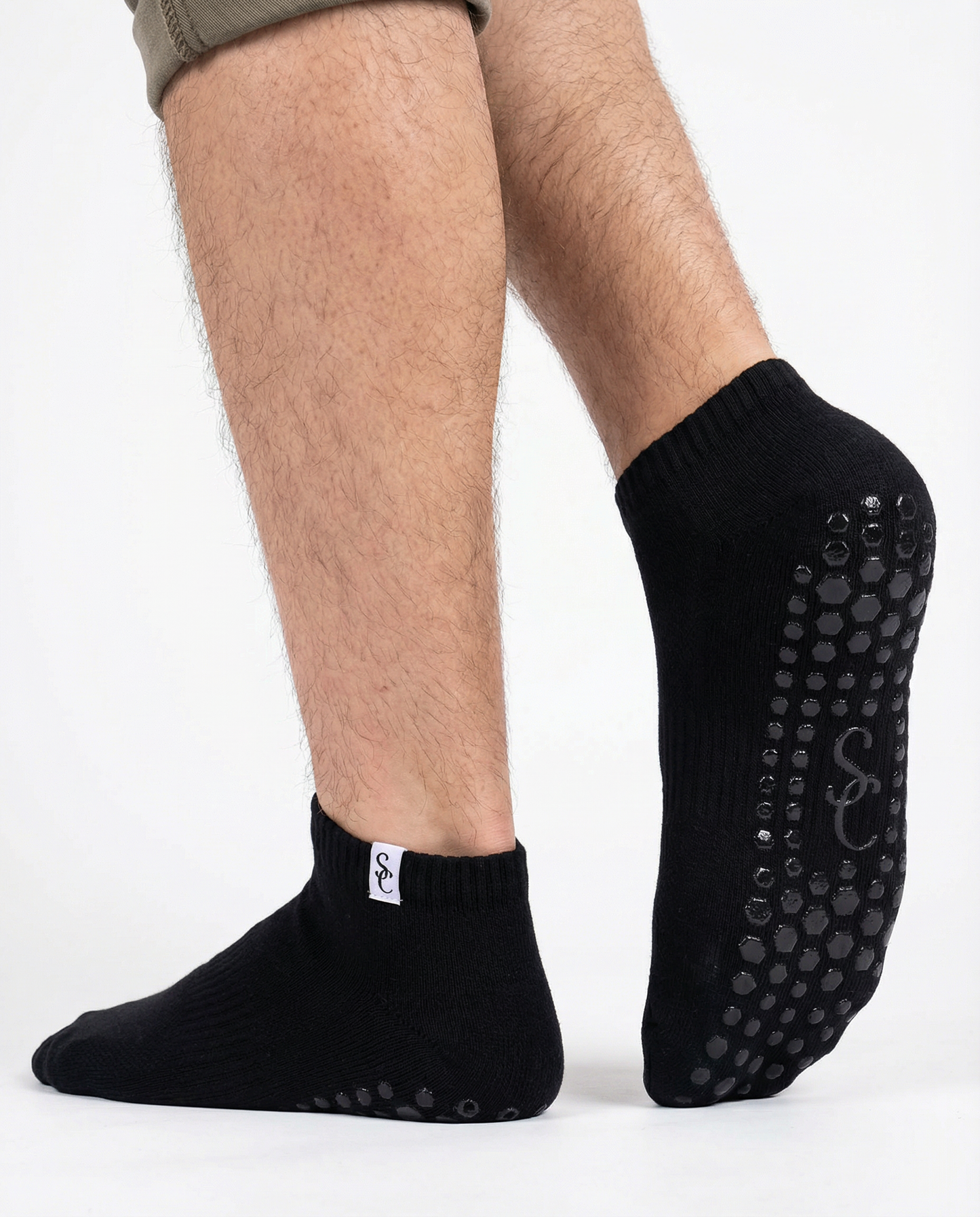 Men's Black Ankle Grip Socks